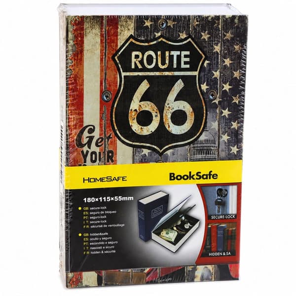 Bokgömma med nyckellås Route 66 motiv, 2 nycklar