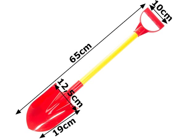 Børneskovl i plast 65 cm, 1-pak (rød/grøn/rosa/orange)