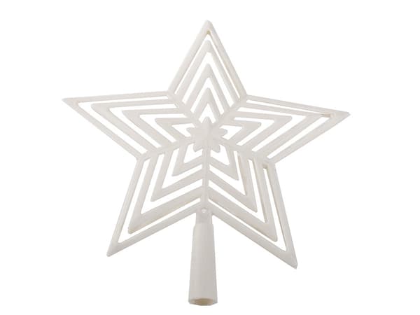 Julgransstjärna i plast vit 23 x 21 cm