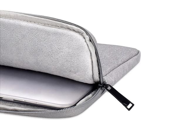 Laptopfodral 15,6 tum vadderat med sidoficka, grå 40x30 cm