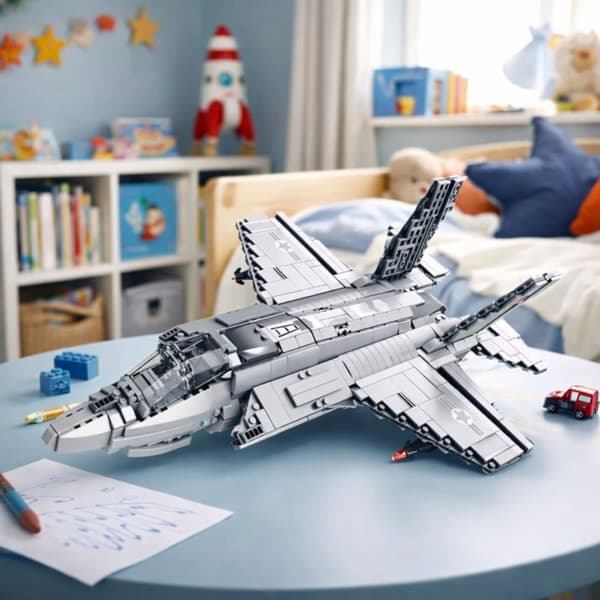 Byggeklods-sæt F-35 Lightning II kampfly 1490 dele 43,5 cm