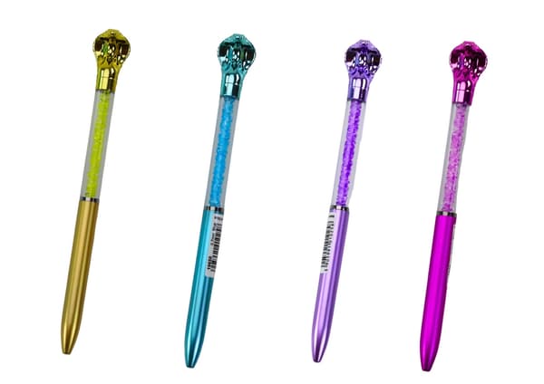 Kuglepen med diamanter 16 cm, blå refill, cobrafigur, CE/EN71 3+