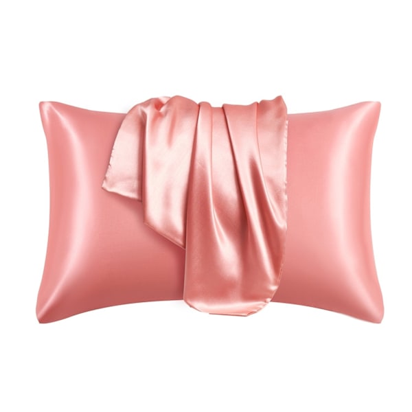 Lyxigt Satinörngott - Set med 2 Kuddfodral, 50 x 66 cm - Aprikos