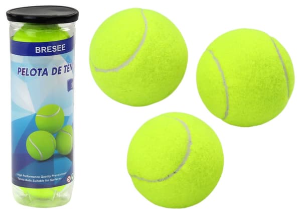 Tennispallot 3-pack putkessa neonkeltaiset Ø6,5 cm 50 g CE EN71