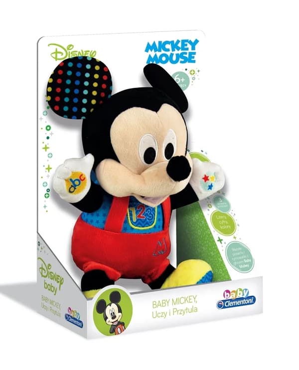 Interaktiv mjukisdjur Baby Mickey med ljud, lär bokstäver/siffror 6m+