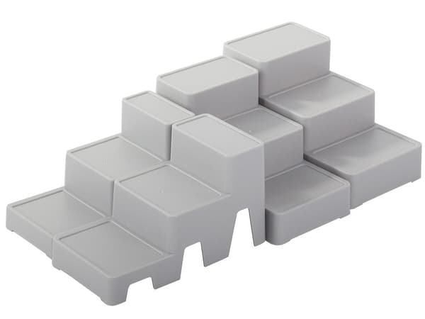 Kosmetikorganiser i plast 4 dele modulær hvid/grå 34x15–18 cm