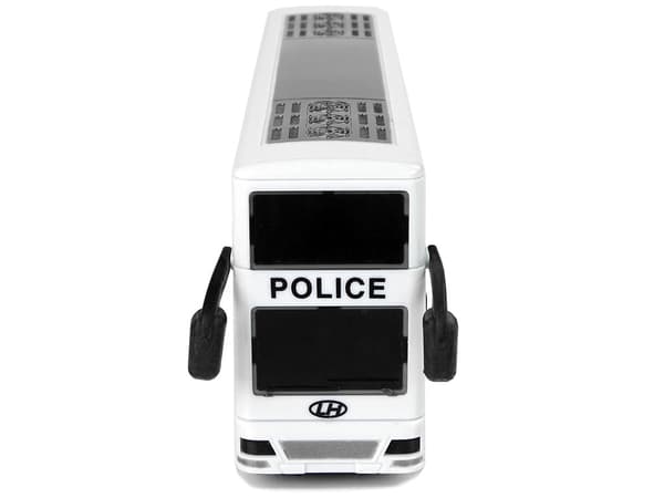 Poliisin kaksikerroksinen leikkibussi 23 cm valolla/äänellä ja pull-back-toiminnolla, 3+
