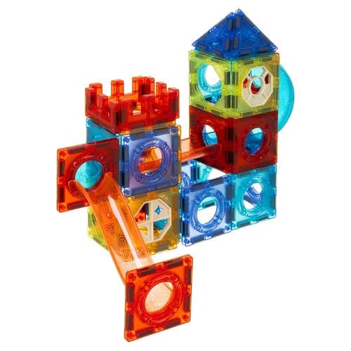 Magnetiska byggblock 3D kulbana 110 delar med LED, 3+ år