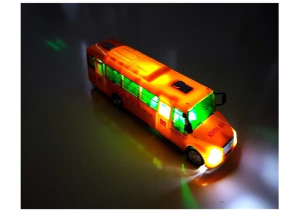 Legetøjsbus skolebus 20 cm med lys & lyd, dragback-funktion, 3+ år