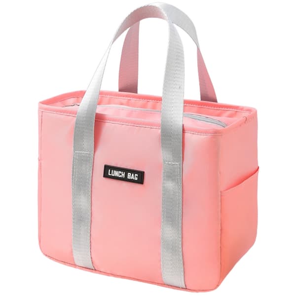 Termisk lunchväska ljusrosa 24x21x13 cm polyester isolerad