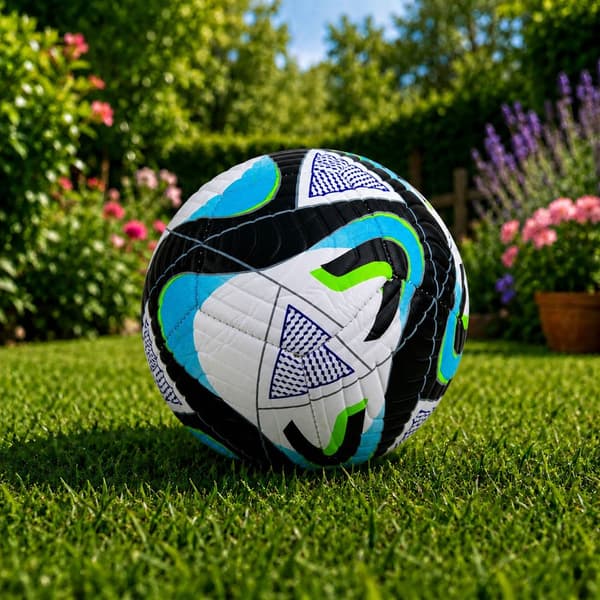 Träningsfotboll storlek 5 Ø22 cm svart/blå