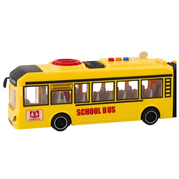Legetøjsbus 1:16 skolebus 40 cm med lys/lyd, døre der kan åbnes