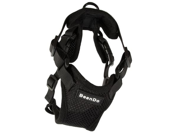 Hundesele med line str. S sort reflekterende justerbar 150 cm