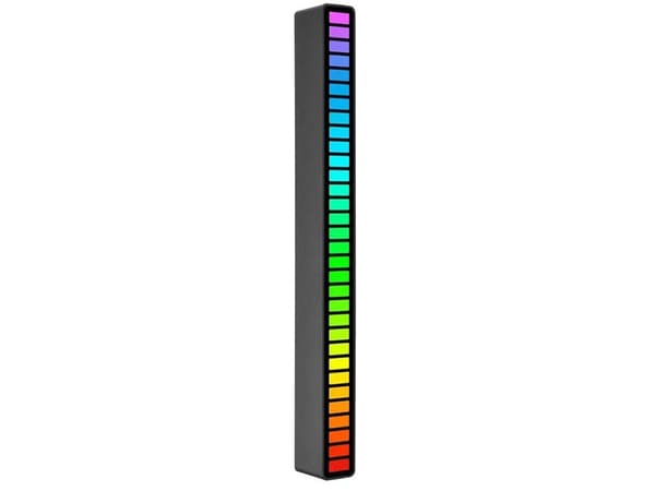 USB LED-lys RGB med musikstyring 18 indstillinger 32 LED sort med stativ