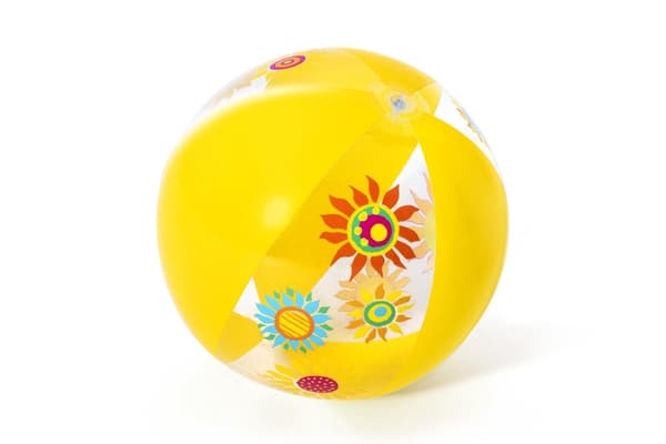 Oppustelig strandbold 51 cm PVC, gul, fra 2 år