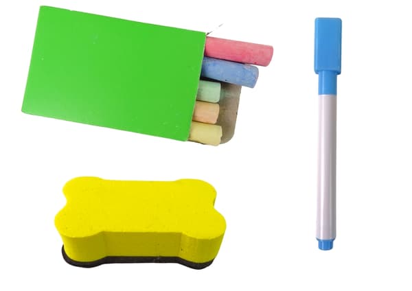 Tegne- og skrivebræt i træ 2-i-1 sort tavle/magnetisk whiteboard 101 cm