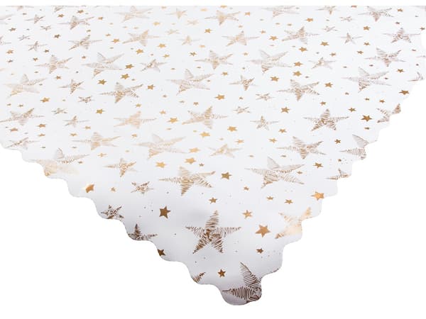 Julduk polyester vit med stjärnor/snöflingor 140 x 220 cm