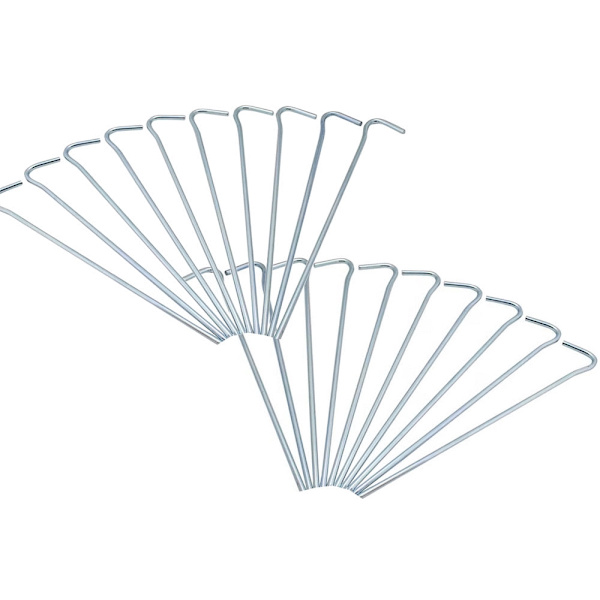 Tältpinnar i stål 18 cm 20-pack silver
