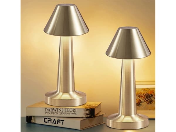 Bordlampe LED med touch og trådløs opladning, 3 niveauer, sølv, 23,5 cm