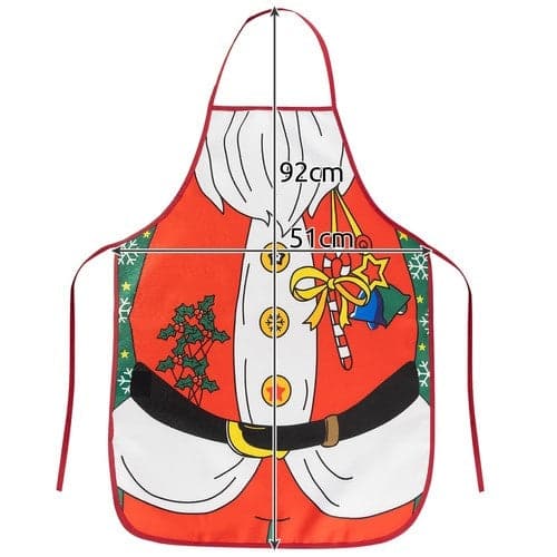 Julförkläde tomtedräkt-design polyester 92x51 cm flerfärgad