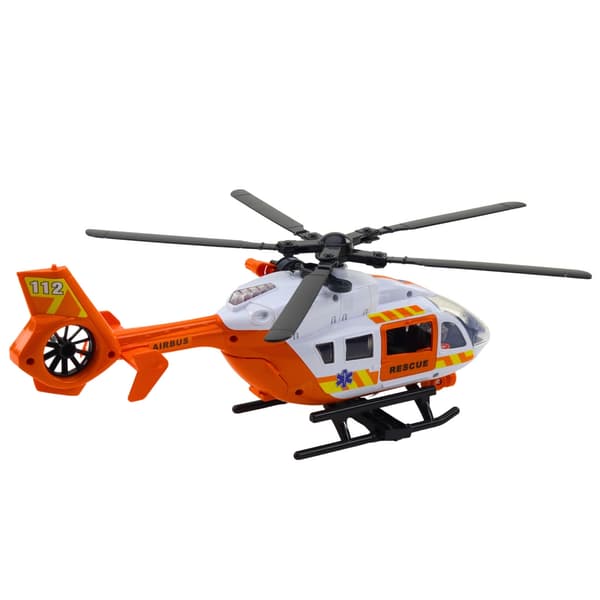 Redningshelikopter legetøj 32 cm med lys/lyd, båre og krog