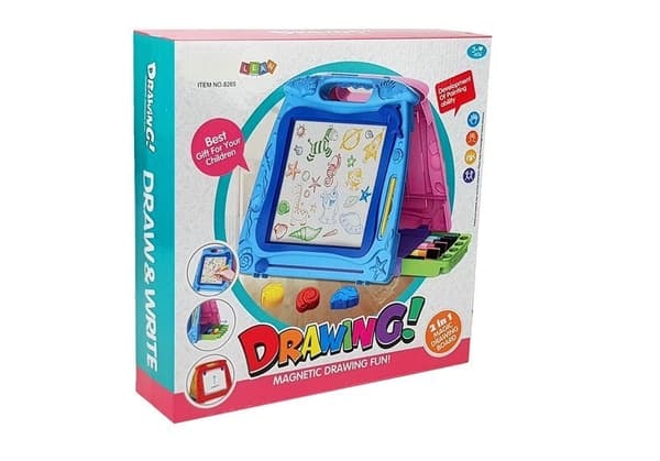 Dobbeltsidet tegnetavle til børn med whiteboardtuscher og stylus