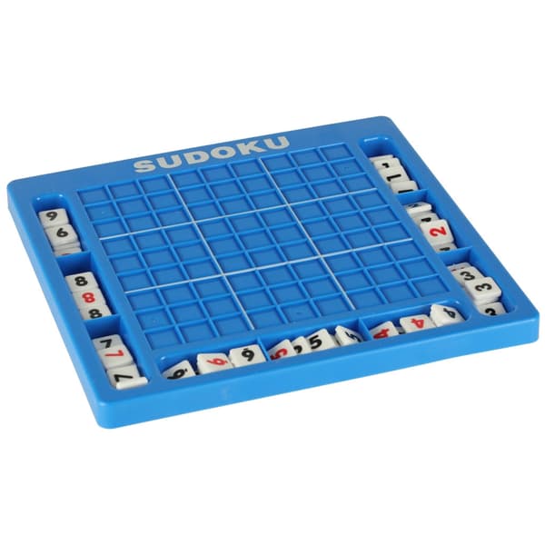Sudoku logikspil i plast med spilleplade og 81 talklodser 3+