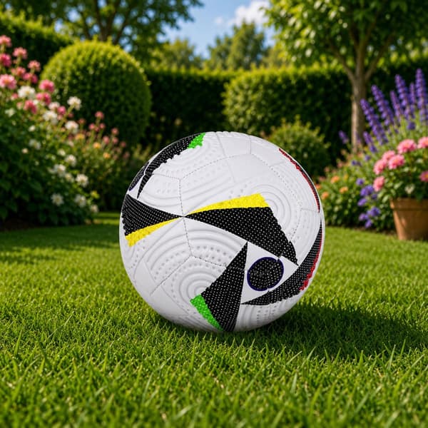 Träningsfotboll storlek 5 Ø22 cm vit med mönster