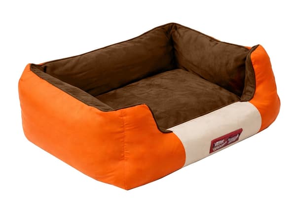 Hundeseng/katteseng polyester skridsikker bund orange str. M 70x55 cm