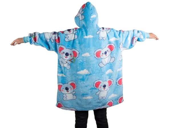 Vilttihuppari huppulla oversize XXL one size sininen polyesteri
