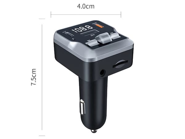 FM-sändare Bluetooth 5.3 för bil med USB-C PD 30W och 3,1A