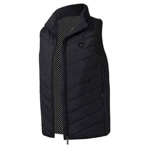 Varmevest unisex USB 9 varmezoner 3 niveauer sort str. M
