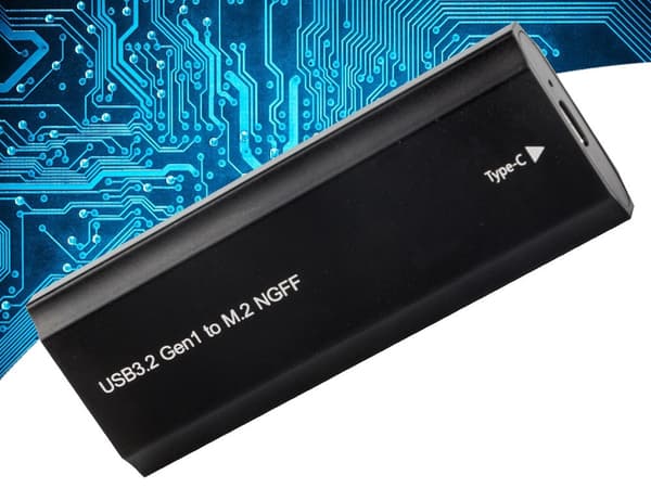 M.2 SATA NGFF SSD-kotelo USB 3.1/USB-C 2230-2280 musta