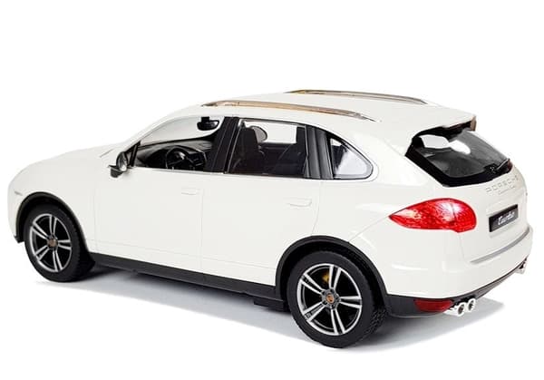 Fjernstyret Porsche Cayenne 1:14 hvid 2,4 GHz LED-lys