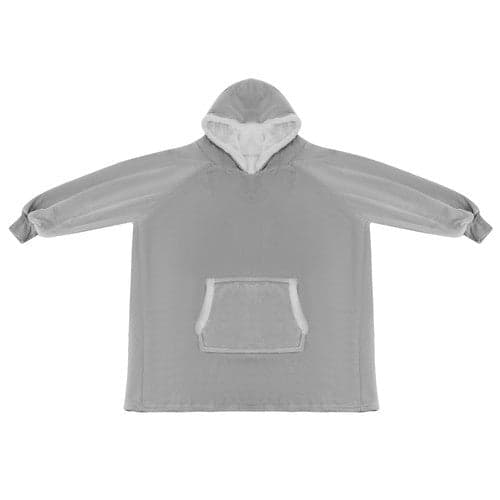 Oversize sweatshirt-viltti hupulla ja taskulla flanelli harmaa XXL
