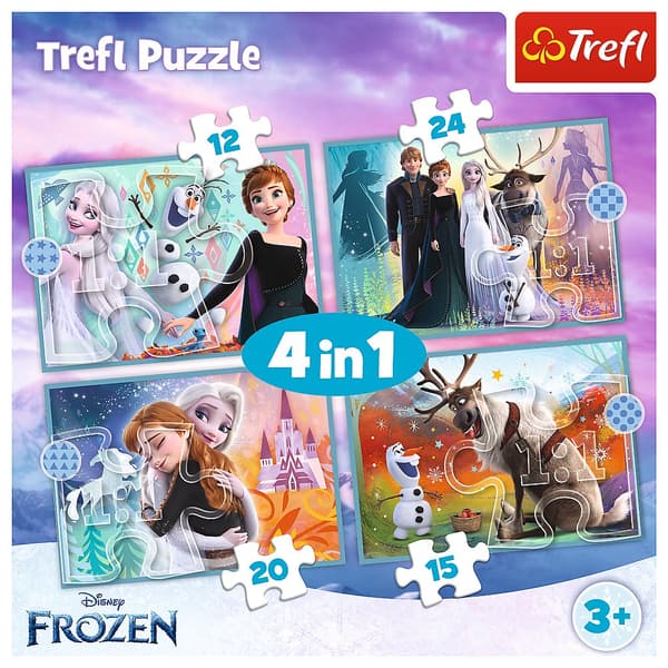 Frozen 4-i-1 barnpussel 12/15/20/24 bitar 285x205 mm