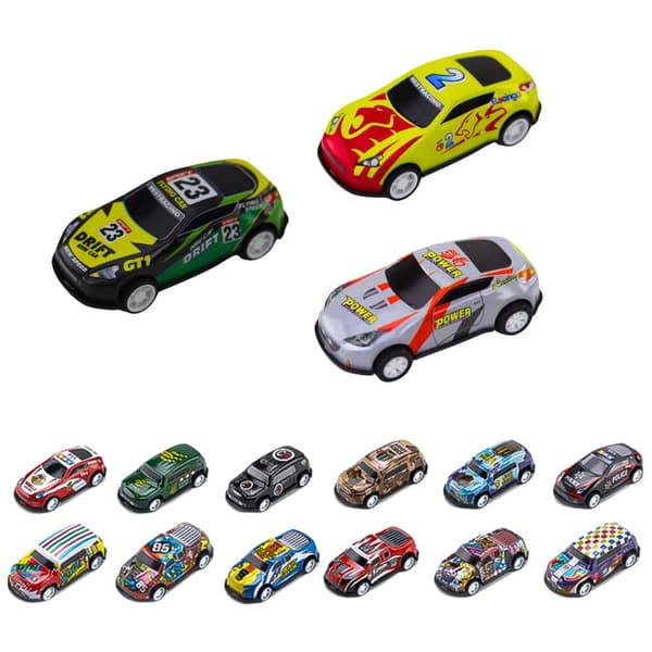 Die-cast legetøjsbiler 30-pak med opbevaringskuffert, 6 cm, 3+