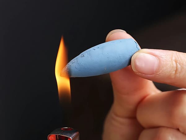 Duftbrænder vandfald i blå keramik 20x9 cm + 10 røgelseskegler