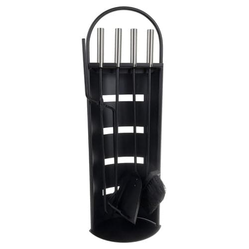 Eldstadstillbehör 5-i-1 set i stål med stativ 56 cm