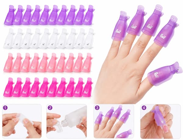 Soak off clips til fjernelse af neglelak/hybridgel 10-pack