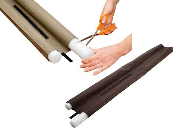 Dörrlist dragstopp med skumrullar 85 cm brun, kan kortas