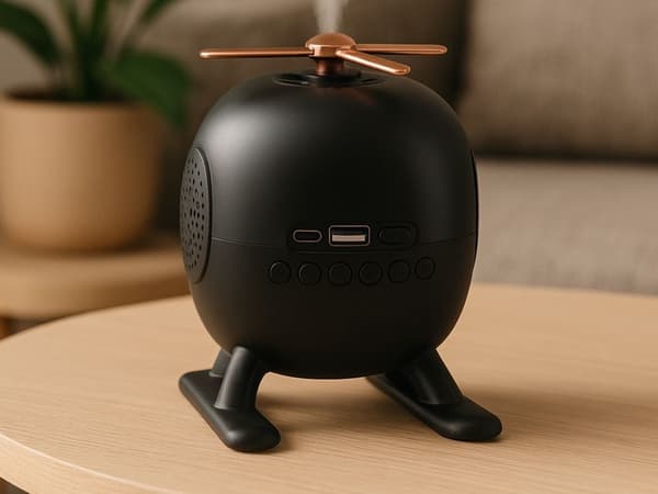 Bluetooth-højttaler 5W med aromadiffuser, LED-nattlampe & vækkeur