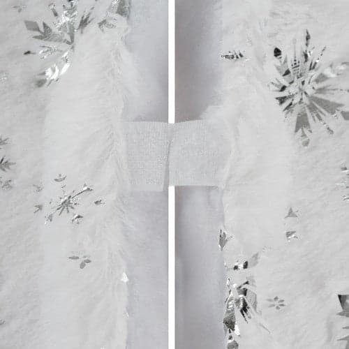 Julgransmatta vit/silver 78 cm polyester med stjärnor och snöflingor