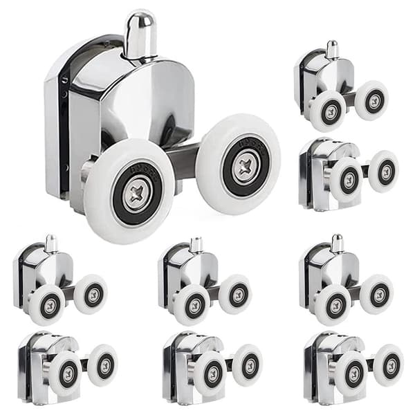 Duschdörrhjul 23 mm för 4–6 mm glas, set 8 delar kullagrade