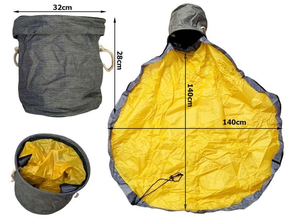 Opbevaringskurv til legetøj med legetæppe og låg grå Ø32 cm