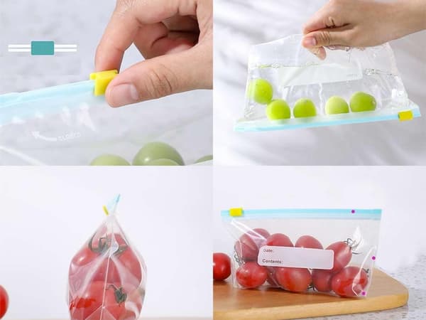 Ziplock-påsar för mat PE 15-pack 23x15 cm transparent/vit