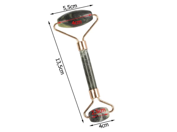 Jade roller ansigtsmassage 2 ruller naturlig jadesten 13,5 cm
