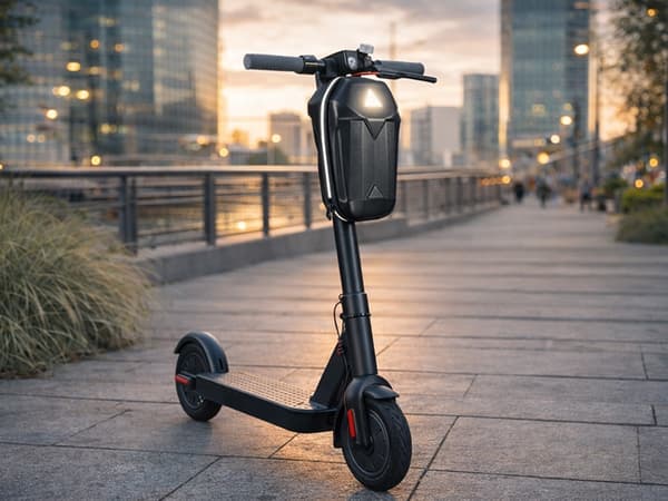 Styrtaske til elscooter 5L vandafvisende EVA/PU med refleks, sort
