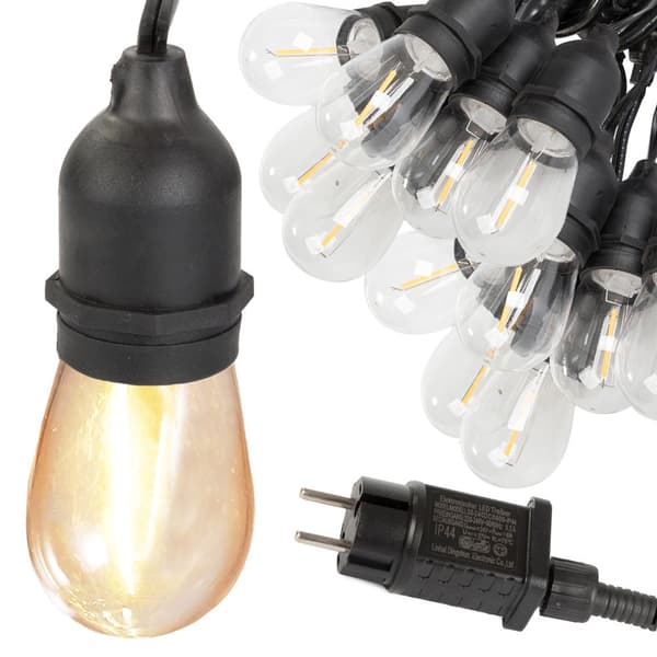 Lyskæde udendørs 20 m 20 LED E27 varm hvid IP44