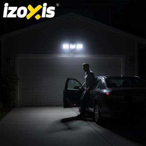 Solcellelampe 180 LED med bevægelses- og skumringssensor IP65 sort